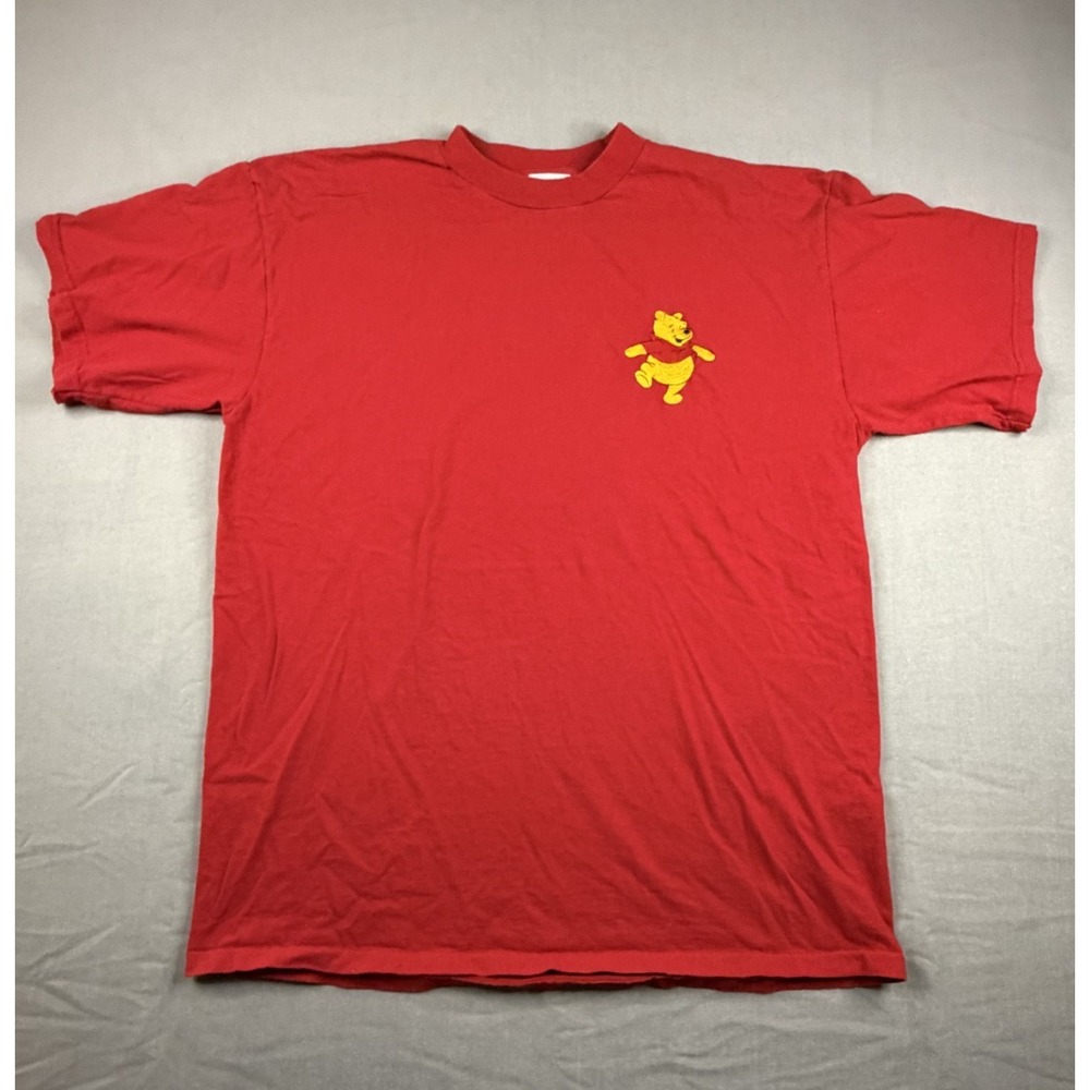 Vintage 90s Red Winnie the Pooh T Shirt XLarge Embroidered